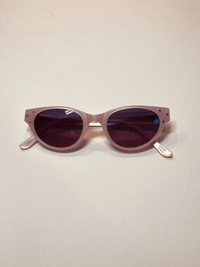 Lulu Guinness Pink Cat Eye Sunglasses with Crystal Accents
